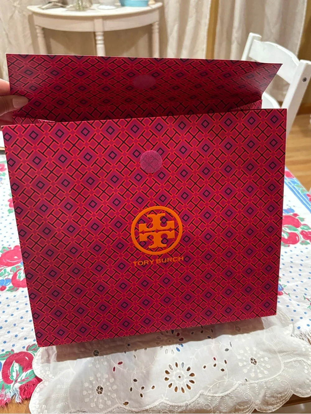 Tory Burch Pink Envelope Paper Bag